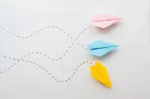 cute minimalist paper planes top view